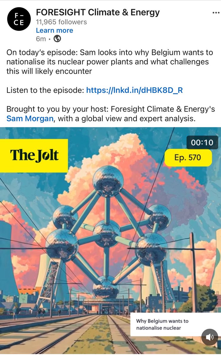 AoifeMFoley's tweet photo. Catch up on the latest episode of #TheJolt by #Foresightmedia #AoifeFoley #EditorinChief #SamMorgan Brought to you by #Siemens #SmartInfrastructure
Why does Belgium want to nationalise its nuclear power plants and what obstacles stand in the way?
🎙️ On today’s episode of The Jolt, #SamMorgan explores the politics, energy security concerns, and economic challenges behind Belgium’s nuclear debate. Listen at https://t.co/Dt0hyp7RPZ
Last month, the Belgian government announced that it is holding talks with French energy firm Engie about taking over the two nuclear plants located within Belgium.
Here Sylvain Cognet-Dauphin, from S&P Global, joins the show to discuss Belgium’s motivations behind this plan and what it says about wider attitudes towards nuclear power.
“A way to look at this deal is that Belgium wants to take back control of its nuclear destiny. It’s about controlling the fleet and it’s about making sure that if there are potential lifetime extensions, they can go forward at the pace they want,” Sylvain Cognet-Dauphin, Head of EMEA Power and Renewables Research, S&P Global Energy
#NuclearEnergy #Belgium #EnergyPolicy #Climate #EnergyTransition