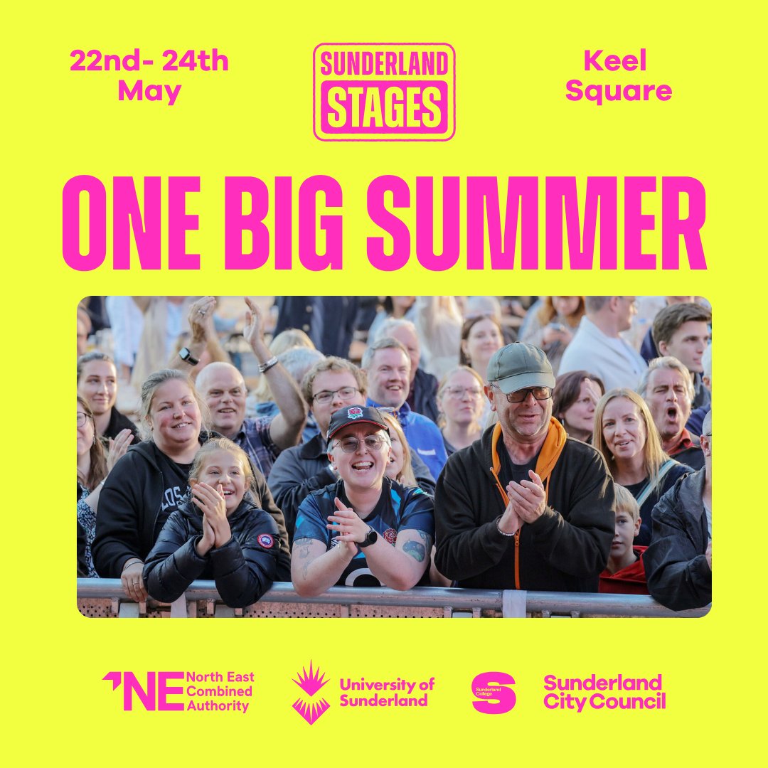 sunderlandcol's tweet photo. One Big Summer is coming to Sunderland - and our music students are performing a set from 5:20pm on Friday 22nd May!

📅 Friday 22nd to Sunday 24th May
📍 Keel Square &amp; High Street West
🎟️ Free event, suitable for all the family
🔗 https://t.co/LG8UNSanyX https://t.co/meFayugF0O