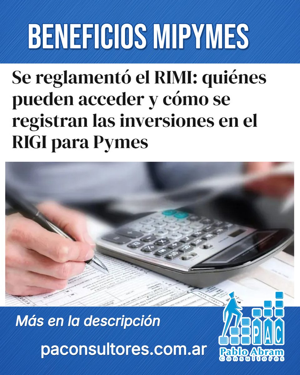 pabloabram's tweet photo. Una gran oportunidad para las empresas que quieran invertir para crecer y ser más productivas.

IPROFESIONAL Beneficiarios del RIMI quienes califiquen como Micro, Pequeñas o Medianas Empresas.

Más en Iprofesional https://t.co/q80KeTtXsL