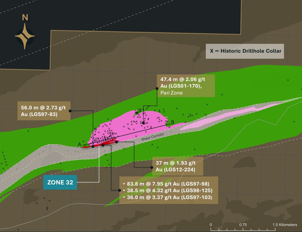 lux_metals's tweet photo. Zone 32: the high-grade core of La Grande.

600m strike length. 350m vertical depth. Open in all directions.

Shear-hosted Archean orogenic gold in the Superior Province. Same deposit style behind some of Canada's largest gold camps.

TSX-V: $LXM

#GoldExploration #JamesBay https://t.co/M2iX3cXuo0