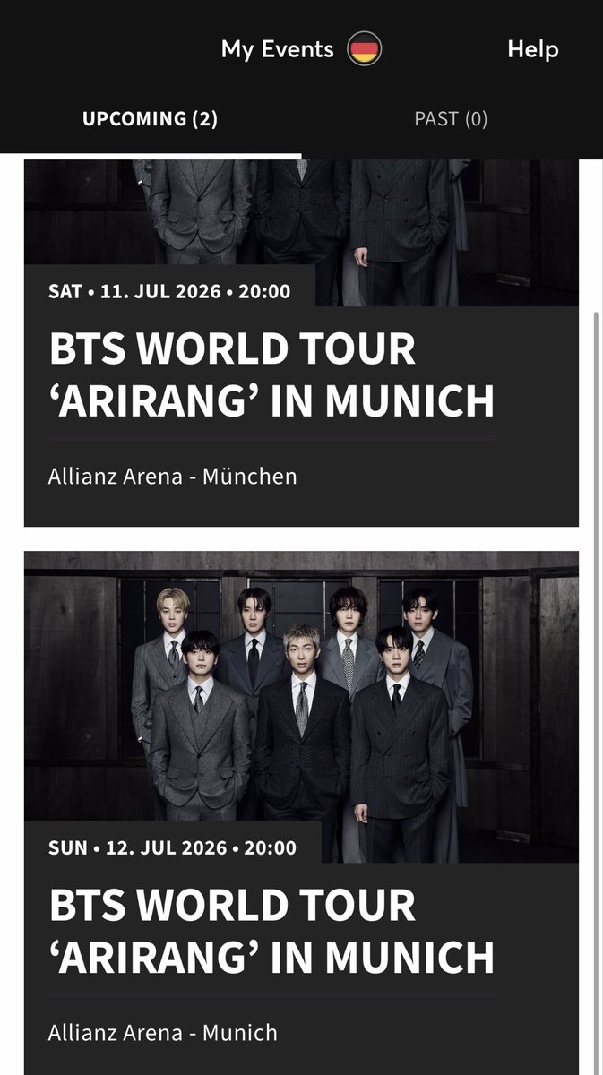 adorer1306's tweet photo. WTT/ WTB BTS MUNICH 🇩🇪 
[ not for sale sry:(( ]

HAVE: Day 1 11/07 GA Standing &amp; day 2 12/07 sec 132 row 12 
WANT: VIP standing for day 1 or day 2

I would also like to buy &amp; pay price difference ( pls dm 🥹) 
 @875tickets #875tickettrade https://t.co/7TJecnA8mI