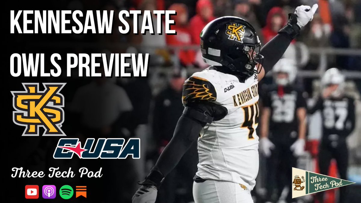ThreeTechPod's tweet photo. Conference USA fans, your full 2026 Conference Preview is live on our Substack! 

Will Kennesaw State defend their title? Is Delaware ready to win a championship? Is Liberty poised for a bounce back?

We've got our breakdowns and predictions below 👇
#CUSA | #CFB https://t.co/KhnowDtwCm