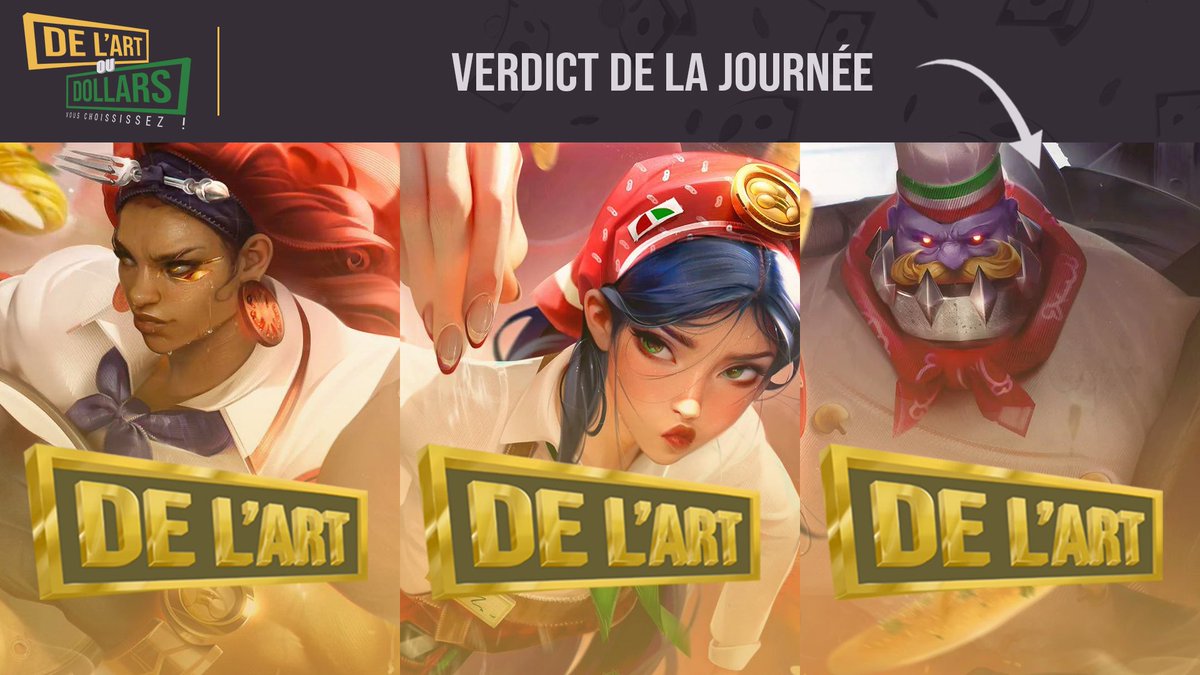Student_GN's tweet photo. 🎨 DE L'ART OU DOLLARS 💵 

Journée savoureuse avec ce triple 🤌 De L'Art🤌 , les skins sont d'un niveau gastronomique 🍽️ 
A déguster sans modération 

Merci à toutes et à tous d'avoir suivi le stream 

A la semaine prochaine  ! https://t.co/yOsqFVKVR1