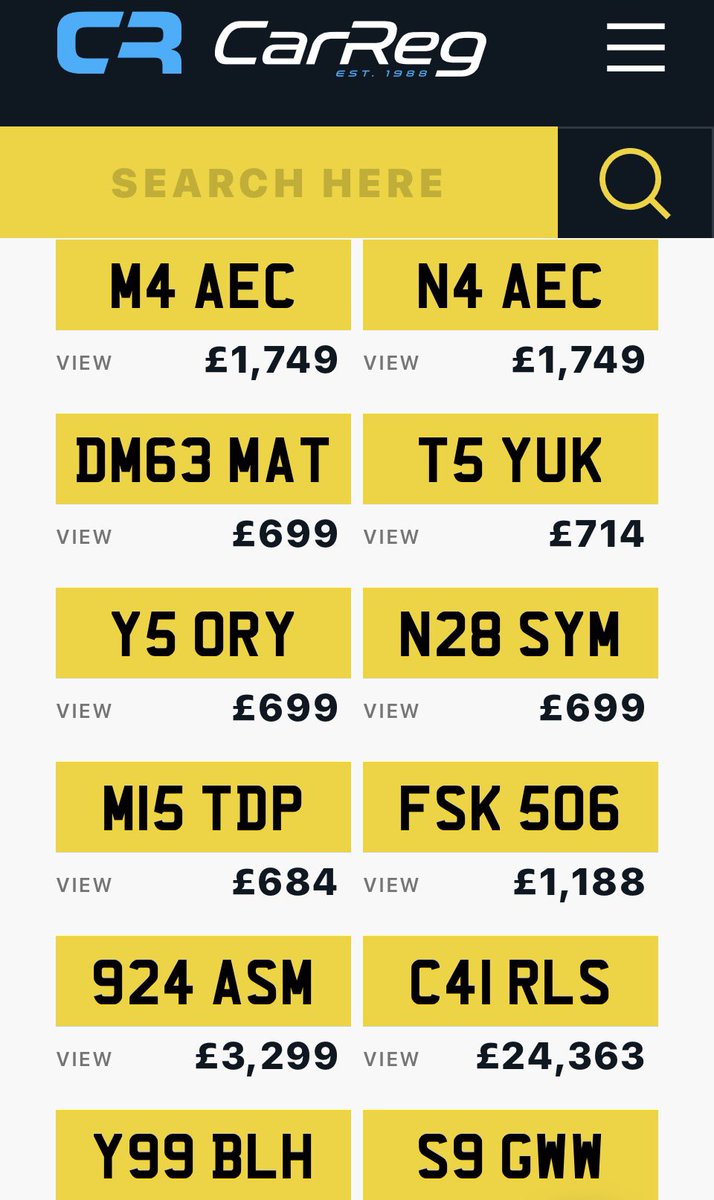 CarReg - Private Number Plates tweet media