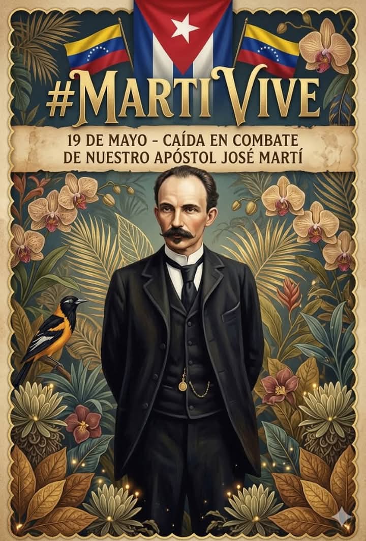 albencis's tweet photo. #MemoriaHistórica:
19 de mayo de 1895,José Martí cayó en combate en Dos Ríos,de cara al sol, como escribiera en sus versos sencillos.Pero su legado,su pensamiento, viven en la obra de la Revolución Socialista. Como él cubanas y cubanos estamos firmes en defensa de la patria
❤🇨🇺 https://t.co/vhKBMKolEH