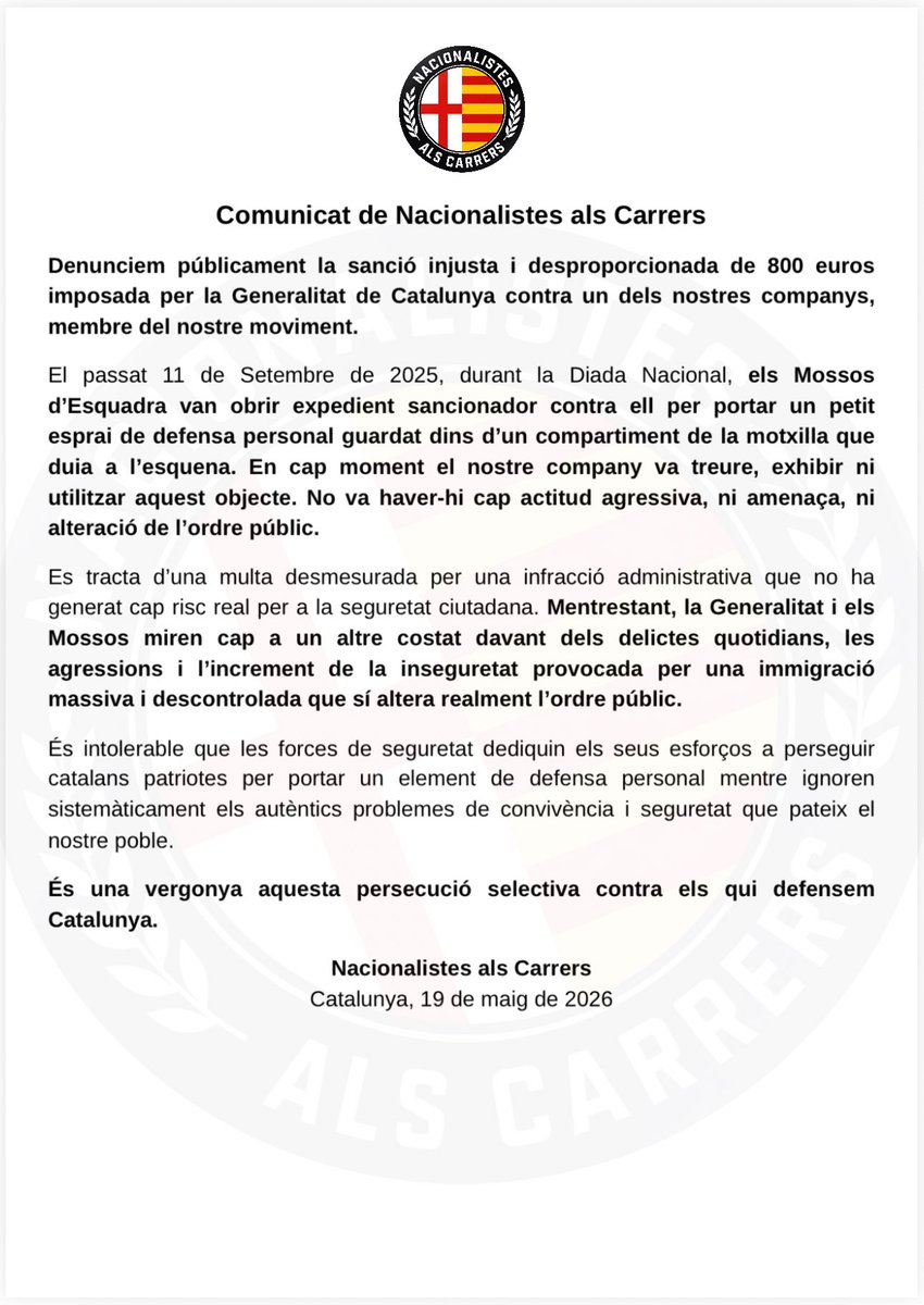 Nacionalistes als Carrers tweet media