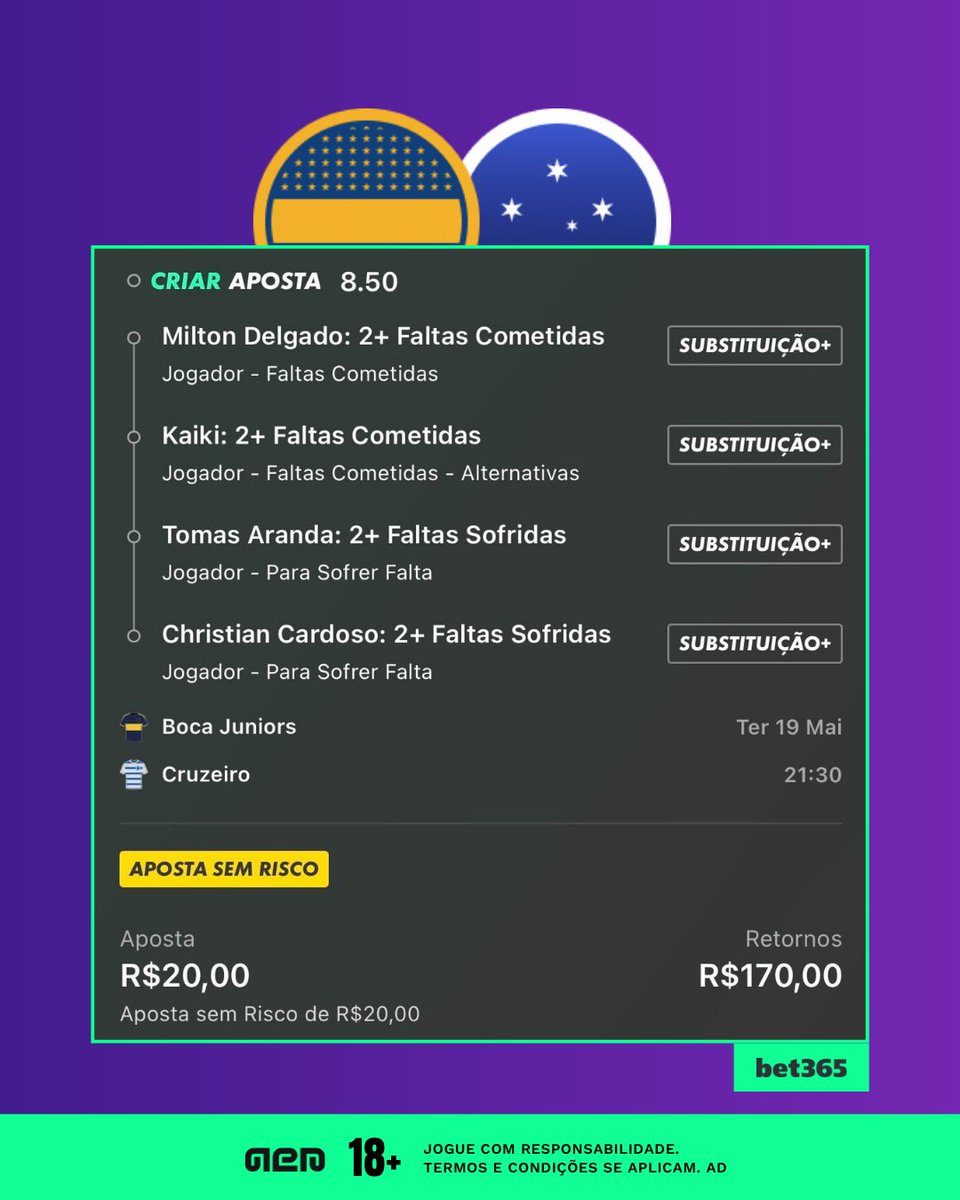 APalpites's tweet photo. Aposta Sem Risco em Boca x Cruzeiro | R$20 vem R$170

Todas essas seleções bateram na ida e vejo potencial pra se repetirem hoje.

🔗 Cria conta na bet365: https://t.co/bzzSq0YZFR

✅ É green ou a casa devolve até R$20 pra jogar de novo.

18+ jogo responsável. Leia os T&amp;C. ad https://t.co/8YEEyVqrfr