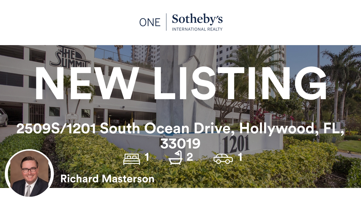 richmastersonFL's tweet photo. 🛌 1 🛀 2 🚘 1
📍 2509S/1201 South Ocean Drive, Hollywood, FL, 33019

My latest listing on RateMyAgent.
BROKER 496541
https://t.co/YI6X8vDQxq

...
#ratemyagent #realestate #ONE_SOTHEBYS_INTL_REALTY https://t.co/8rumVN2mCz