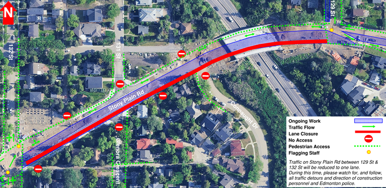 MarigoldTransit's tweet photo. Lane Closures on Stony Plain Rd between 129 St and 136 St

Beginning May 20, sections of Stony Plain Rd between 129 St and 136 St will be reduced to a single shared lane during daytime off-peak hours only to facilitate track construction.

More info: https://t.co/KZcxbFP5Ih https://t.co/Yj384IGiis