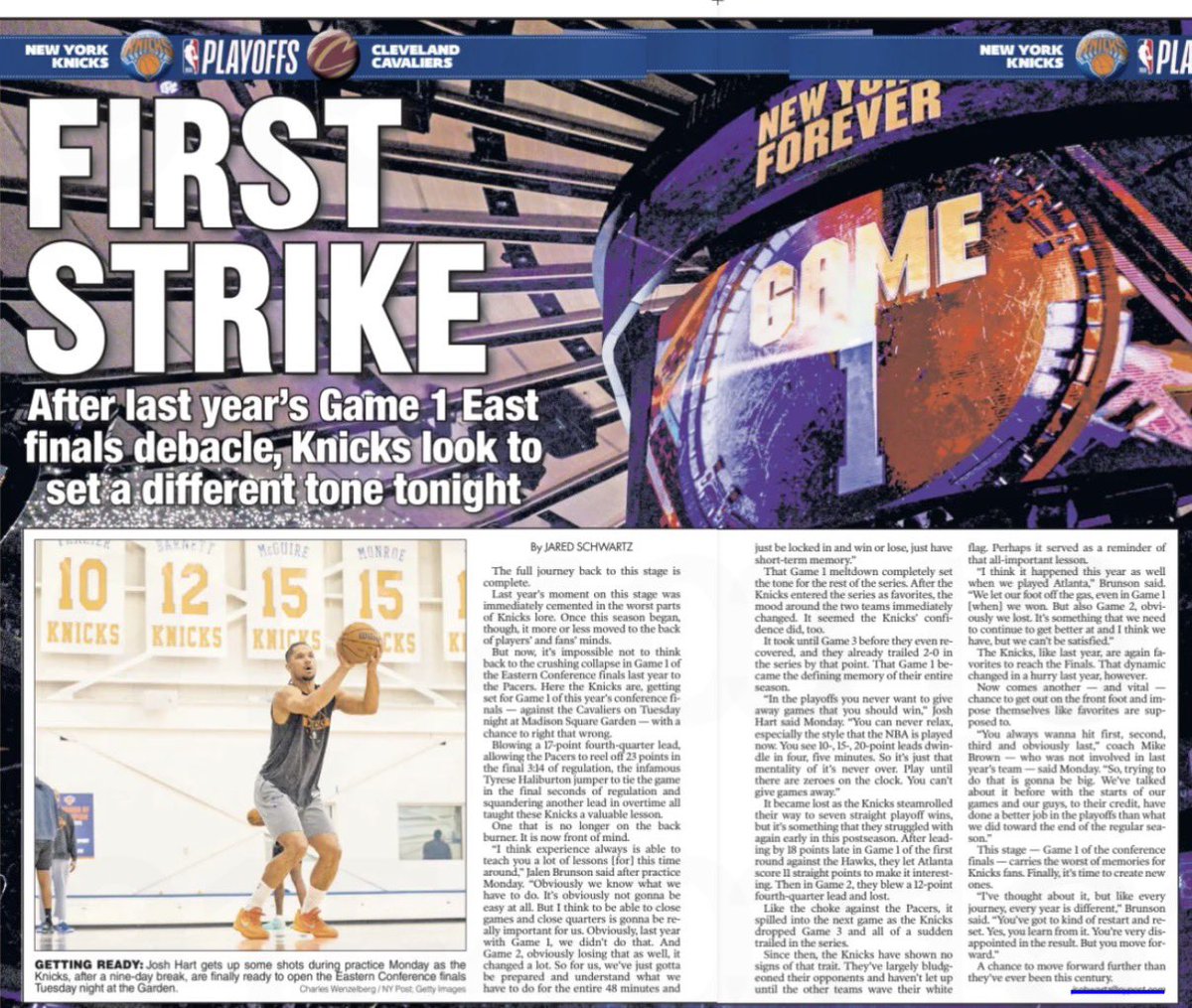 The full journey back to this stage is complete. Here the Knicks