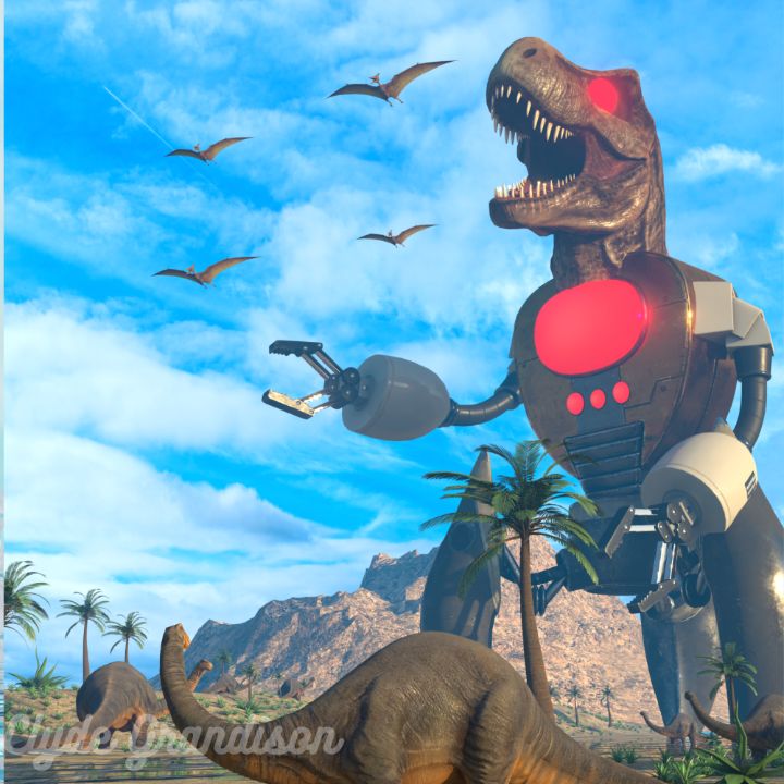 ClydeGrandison's tweet photo. Art of the Day! "NFT-T-REX UNLEASH". Buy at: https://t.co/LbUnHCJiNM https://t.co/x3KjF81JEN