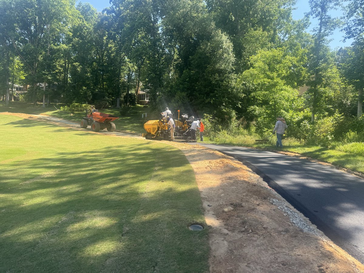 hollytreecc's tweet photo. New golf car path going in today at hole #13.   There will be an update soon on the solution chosen for the rest of the path areas of the course. https://t.co/zXcbpd1jdz