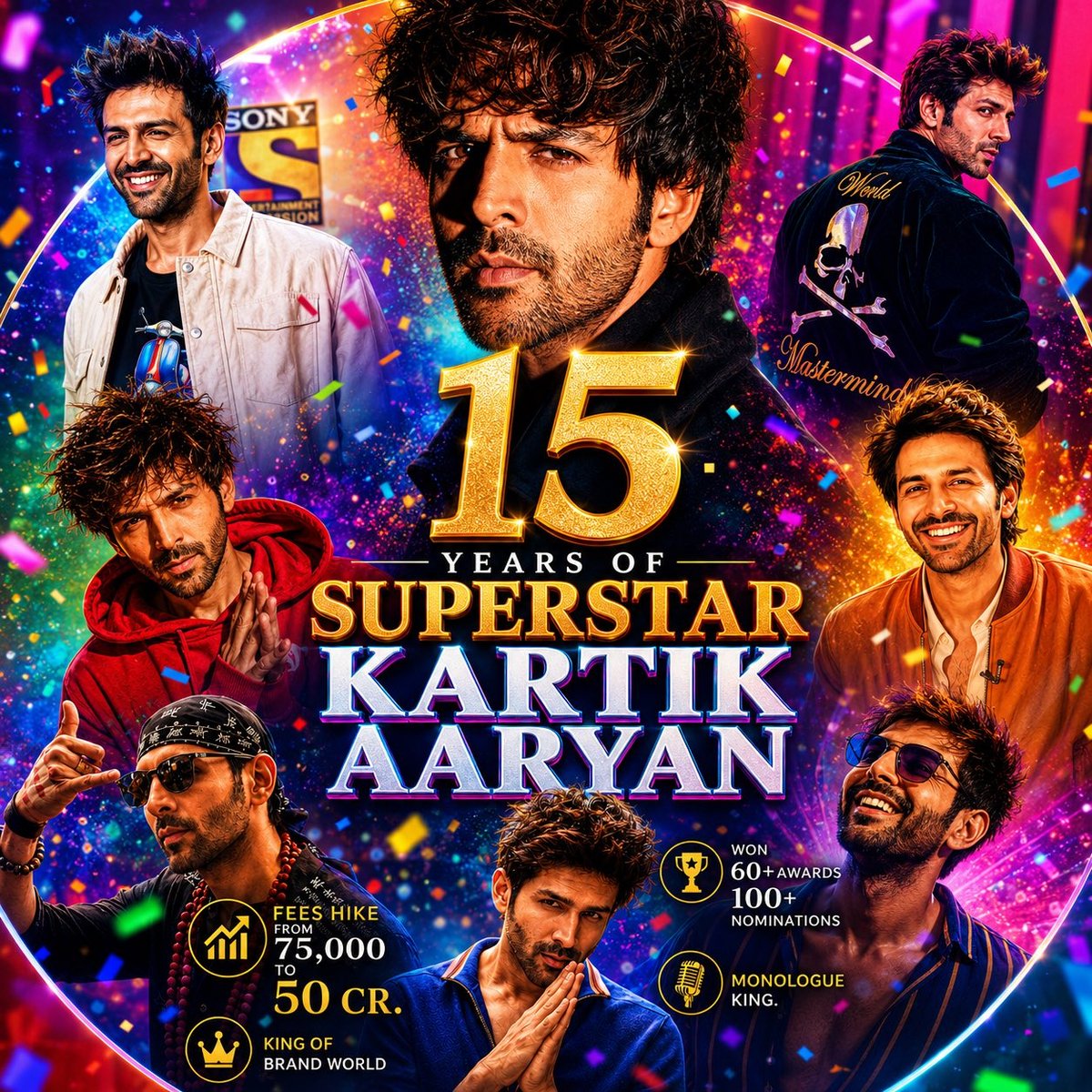 POSITIVEFANN's tweet photo. Happy To Present CDP of " 15 Years Of Kartik Aryan " 

An Outsider Who Mark his Place in Bollywood ✅ 

Gave Good Hits .... He was Criticised but At The END SUCCESS is More Important Than Anything 🔥

#15YearsOfKartikAryan  

@TheAaryanKartik 
@KattarAaryan https://t.co/dSbpvRLpXm