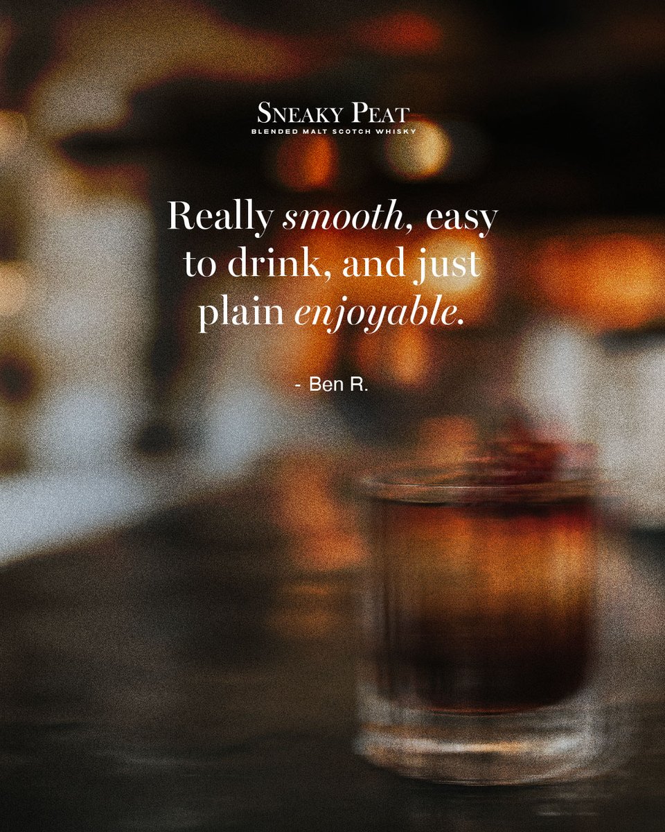 drinksneaky's tweet photo. People love Sneaky Peat 🥃
Smooth, easy to drink, &amp; just plain enjoyable.

#Testimonial https://t.co/XRKzRTbCyl