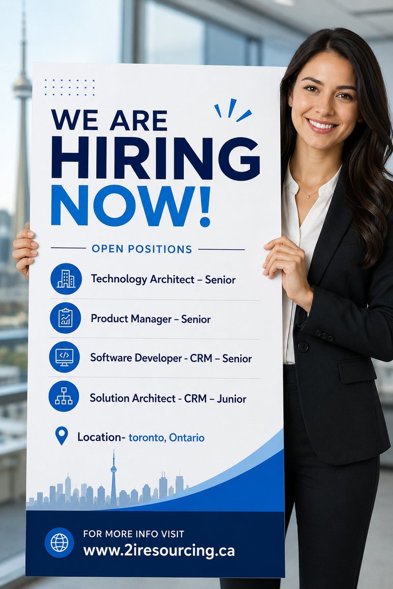 2iresourcing's tweet photo. we are hiring !!

#jobkyc #Hiring #CanadaJobs #TechJobs #SAPJobs #2iResourcing #canada #trending #viralvídeo https://t.co/qH6NijjykR