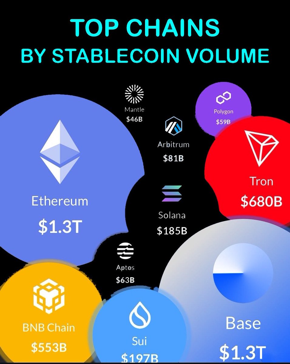 CryptoEffect2's tweet photo. Top blockchains by stablecoin volume.
#stablecoin #blockchaintechnology #web3crypto https://t.co/q6fQaAkdAK