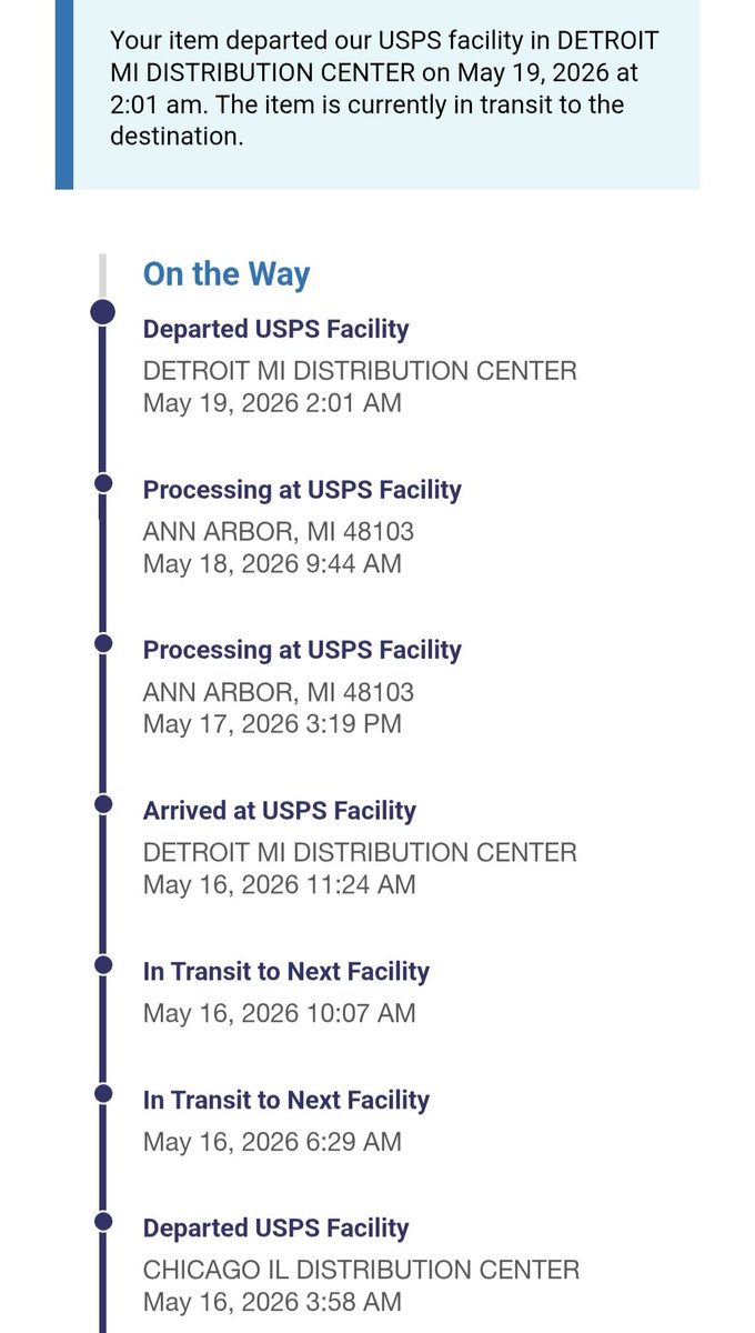 nony545's tweet photo. @USPS help me figure this out! What is going on with this package! https://t.co/oXVmPcbwfp