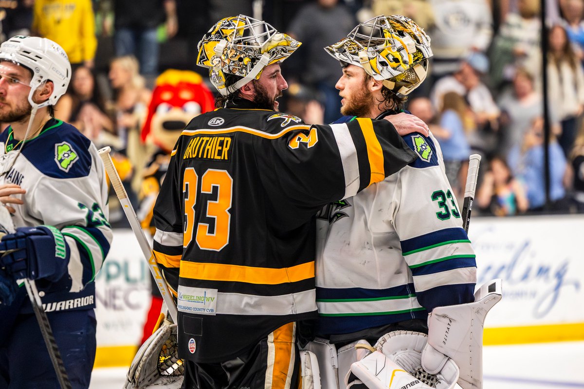 WheelingNailers's tweet photo. What a battle. 🤝

Nothing but respect for the Maine Mariners after a hard-fought series. Proud of the way our boys battled every single night and EASTERN CONFERENCE FINALS HERE WE COME! 🔨

Tickets are on sale NOW at https://t.co/AGHDtJRMWr or call 304.234.GOAL for our Round 3 home games!

#ForTheWheel