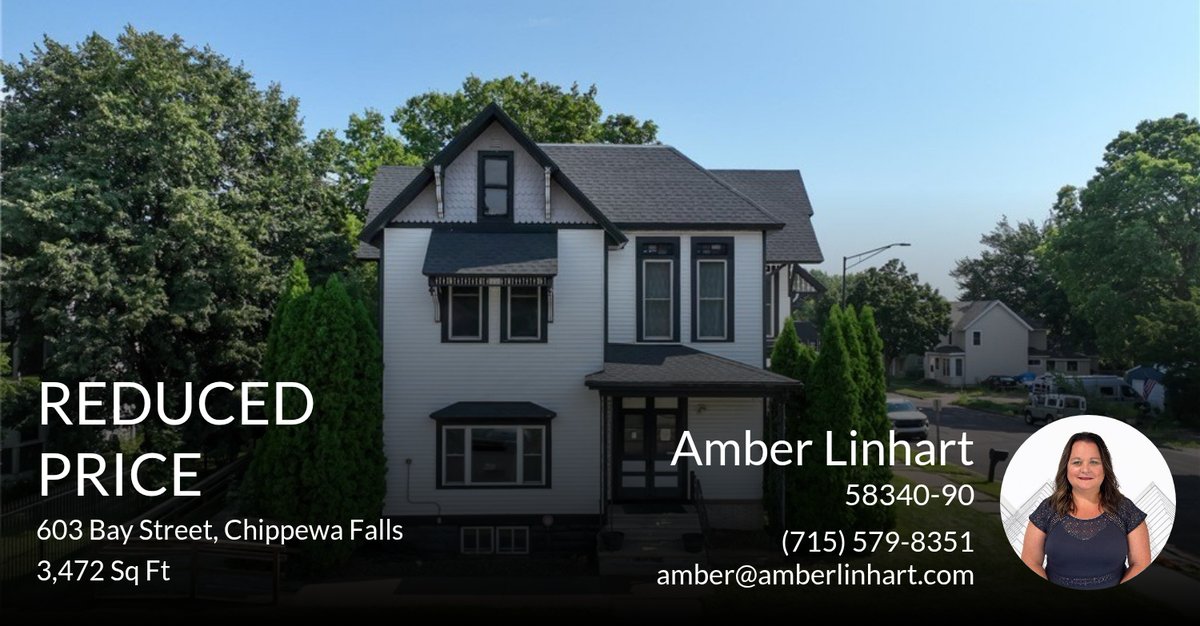 amber071207's tweet photo. 📍 Reduced Price 📍 This recently reduced home at 603 Bay Street in Chippewa Falls won't last long, so, don't wait to set up a showing! Reach out here or at (715) 579-8351 for more information! https://t.co/sviSRRsCFM https://t.co/rUDZy9sn2d