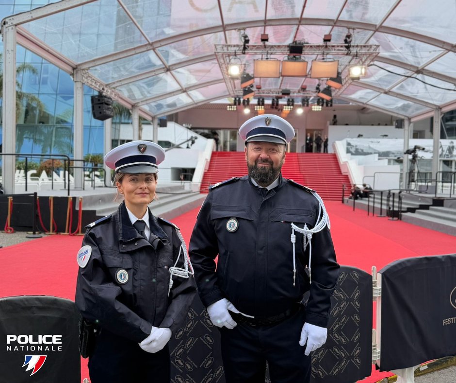 PoliceNat05's tweet photo. #FestivalDeCannes | 🚔 Deux policiers de Gap ont renforcé leurs collègues de la zone Sud lors du @Festival_Cannes  2026.

Engagés dans la #sécurisation des personnalités présentes sur la Croisette, ils ont contribué au bon déroulement de cet événement international. https://t.co/sXQg5iyQMz