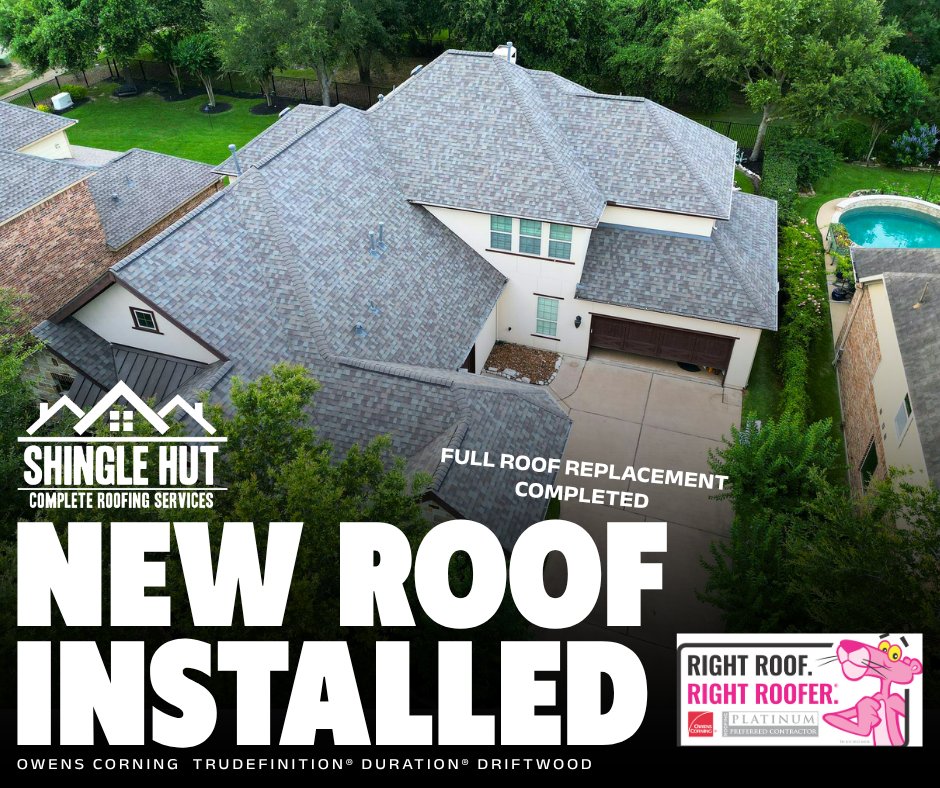 ShingleHut's tweet photo. Another one done right. 🏠✅
Full roof replacement complete in Cypress, TX — and this one's built to last. https://t.co/7sU4W1OYwW