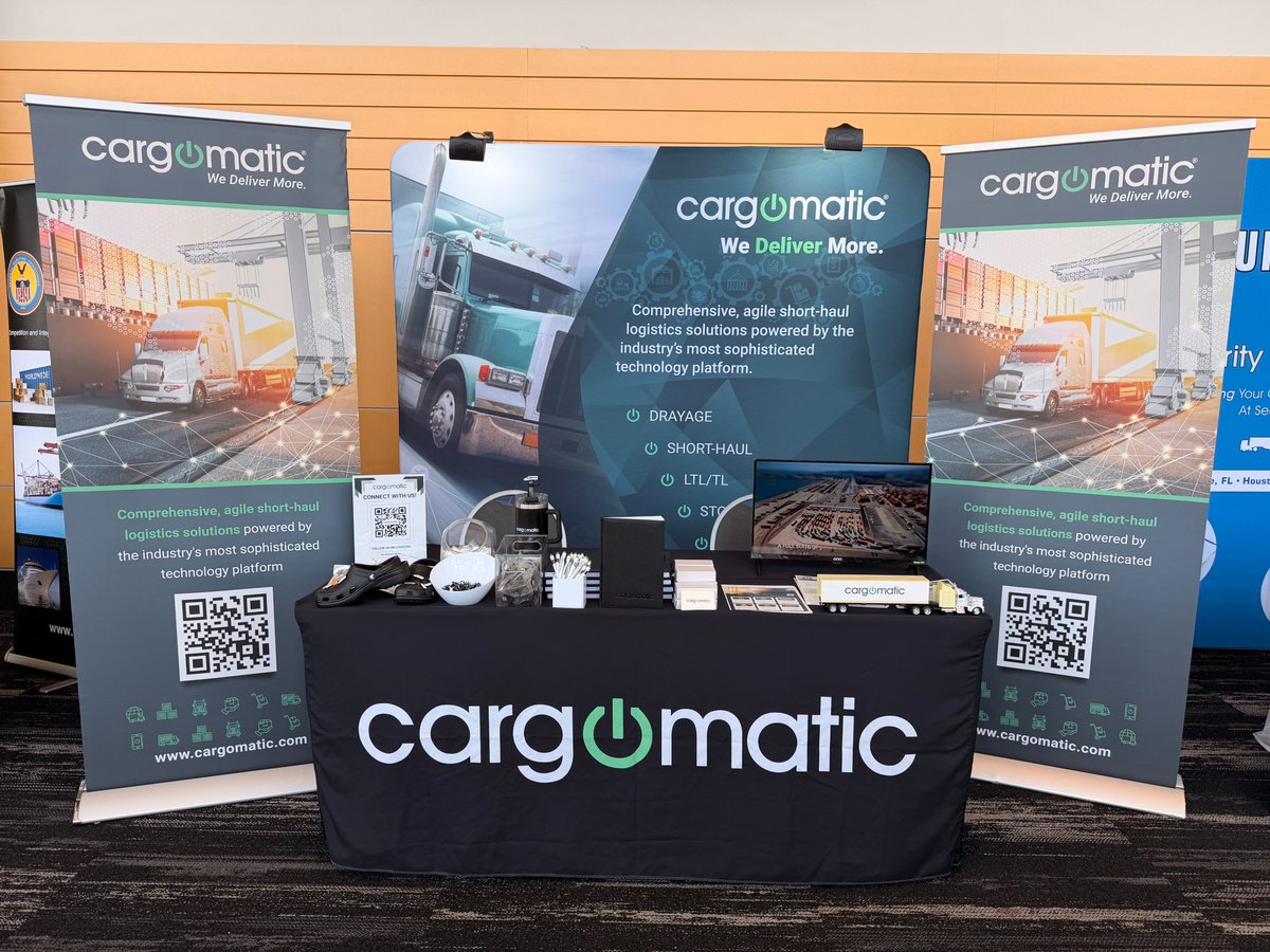 CargomaticHQ's tweet photo. The Cargomatic team has touched down in Tacoma! 🌾🚢 We're here at the AgTC Annual Meeting with one mission: helping ag exporters move freight more efficiently from field to port. Stop by our table. We'd love to hear about your logistics challenges and show you what we can do. https://t.co/KsU59yDgin