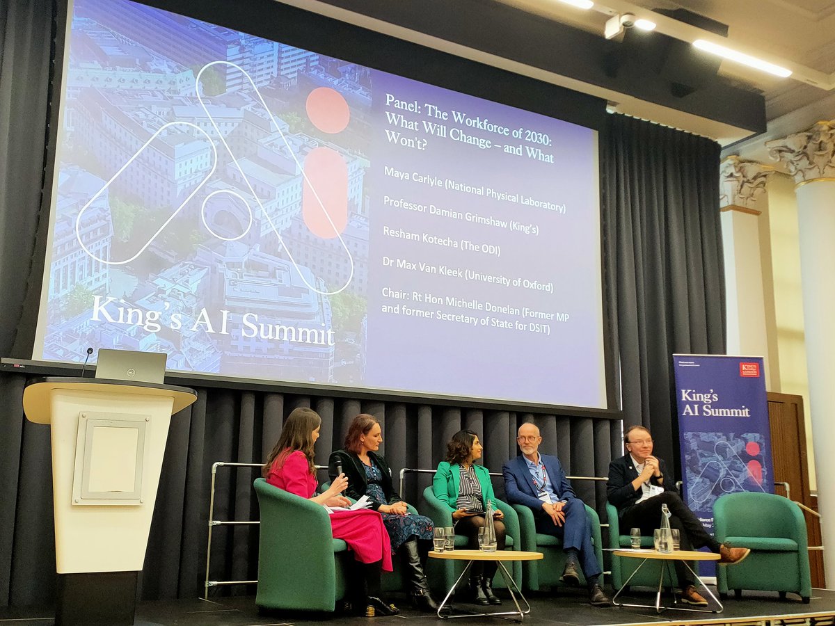 LucienHeurtier's tweet photo. Interesting to hear many different perspectives on AI in academia and beyond at the King's AI Summit #kingsaisummit organised by @aiatkings and @KingsNMES 

Featuring @ChiOnwurah for the @CommonsSITC tomorrow! https://t.co/noc8COaI1s
