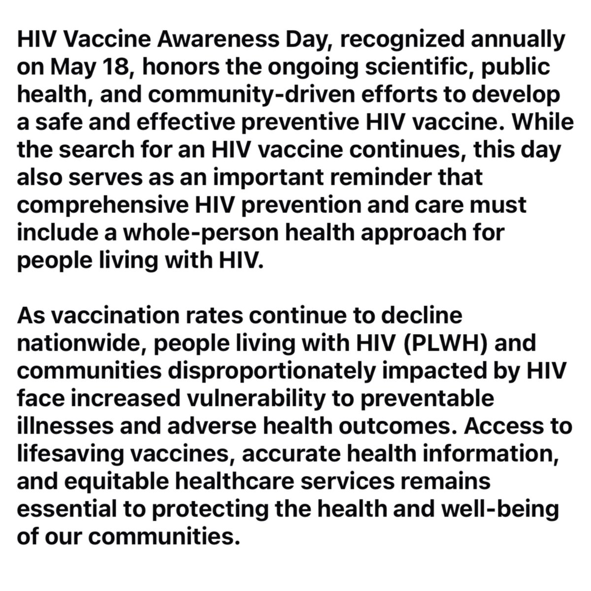 role_models_1's tweet photo. #HIVVaccineAwarenessDay #HVAD #EndHIV
#HealthEquity #HIVPrevention #VaccinesWork #PublicHealth #StopHIVTogether https://t.co/vPQwlmkYZH