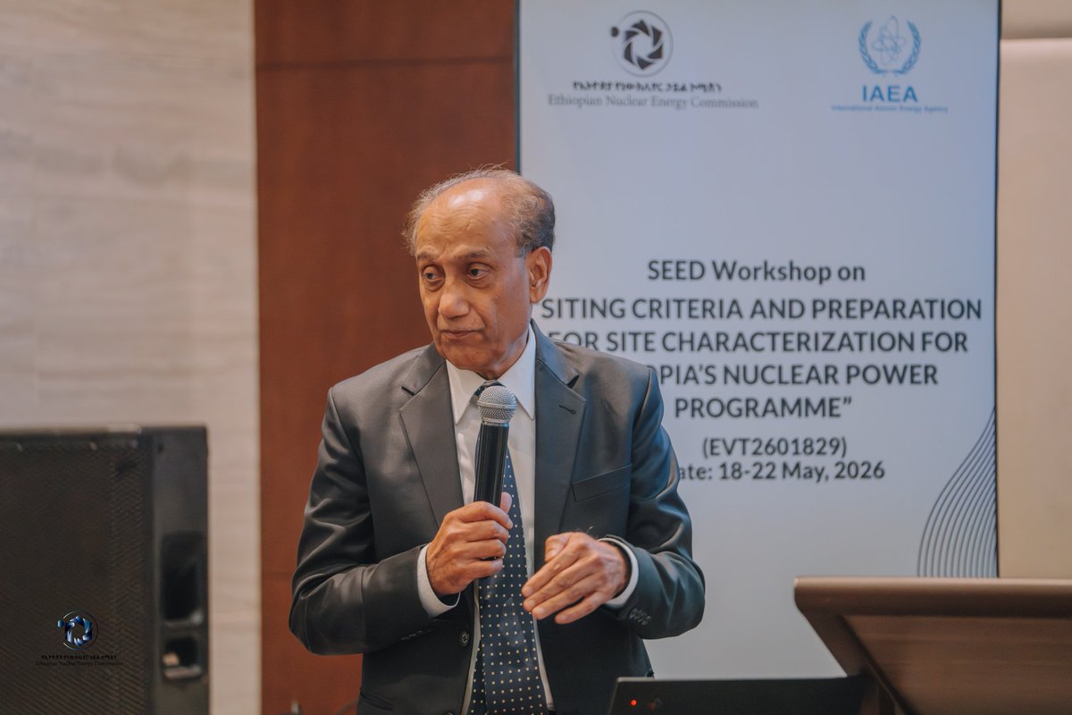 ENEC_ethiopia's tweet photo. Day 2 of the workshop with #IAEA experts (J. Haddad, M. Salmon, H. Mohammed, A. Altınyollar) focused on nuclear power plant siting &amp; characterization criteria based on SSG-35 safety standards. Enhancing national capacity for a secure, sustainable energy transition. https://t.co/c0XXHnSm4r
