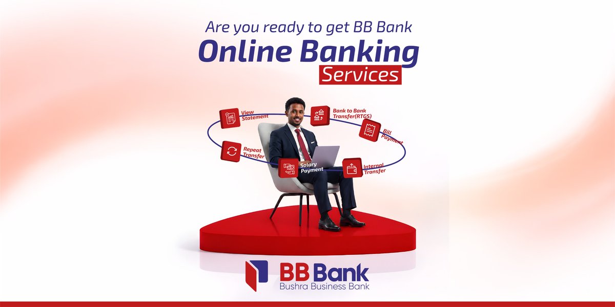 BBBankso's tweet photo. Manage your finances 𝗮𝗻𝘆𝘁𝗶𝗺𝗲, 𝗮𝗻𝘆𝘄𝗵𝗲𝗿𝗲 with our secure and smart online banking services.
✔️ View Statements
✔️ Internal Transfers
✔️ Repeat Transfers
✔️ Bill Payments
✔️ Salary Payments
✔️ Bank-to-Bank Transfers (RTGS)

#BBBank #OnlineBanking #DigitalBanking https://t.co/UoUSKxsEWO