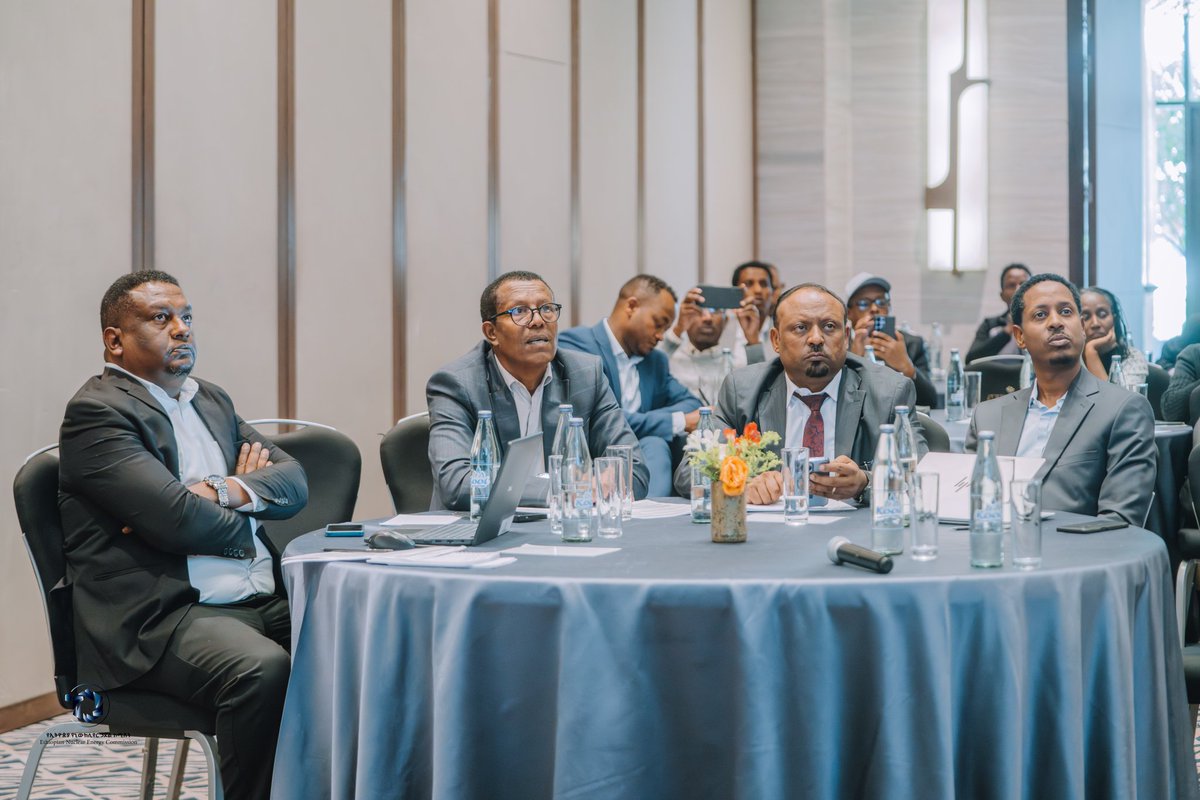 ENEC_ethiopia's tweet photo. Day 2 of the workshop with #IAEA experts (J. Haddad, M. Salmon, H. Mohammed, A. Altınyollar) focused on nuclear power plant siting &amp; characterization criteria based on SSG-35 safety standards. Enhancing national capacity for a secure, sustainable energy transition. https://t.co/c0XXHnSm4r