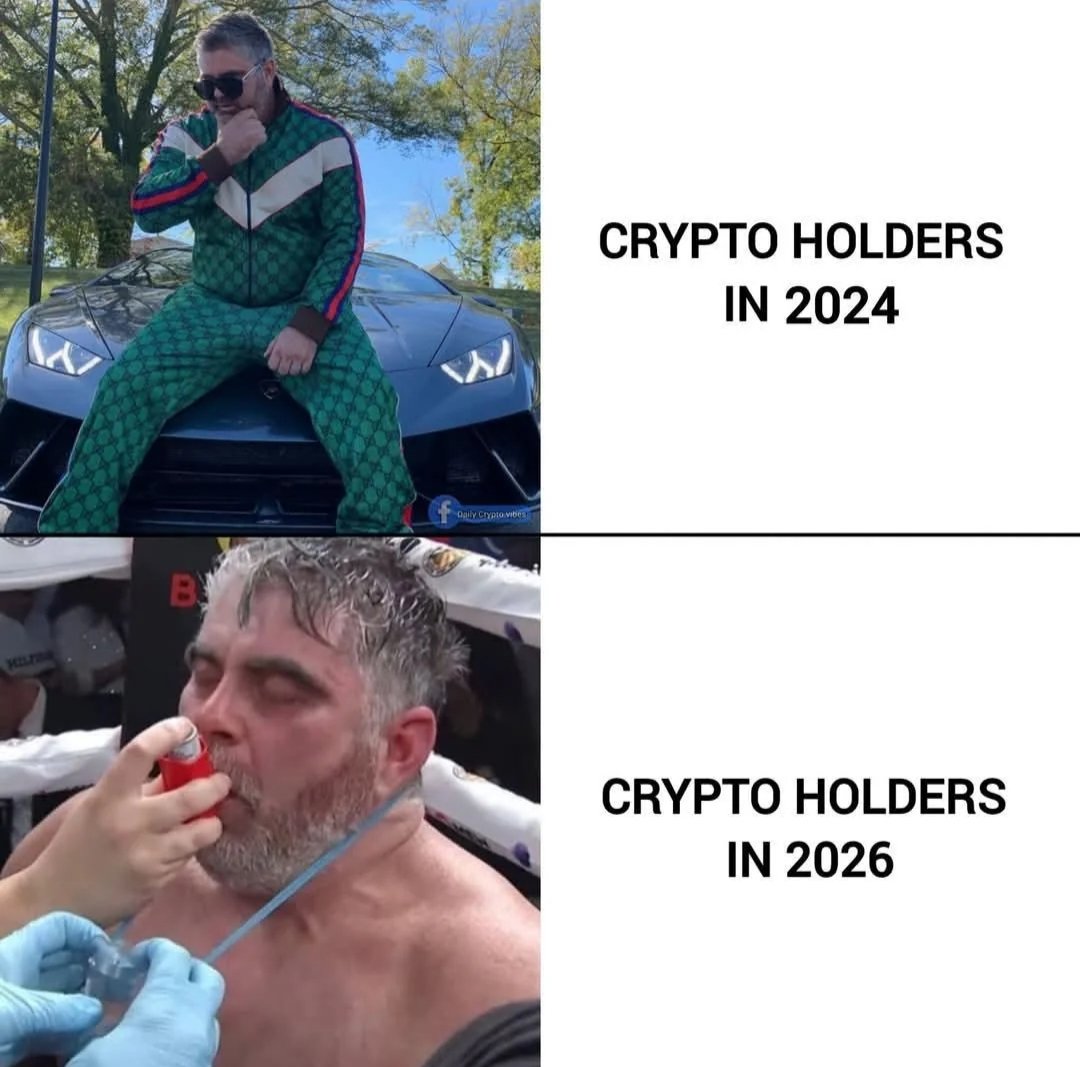 LiveTraderRon's tweet photo. My Crypto Bros in 2024 vs 2026 😂 https://t.co/3I8OpLbsPk