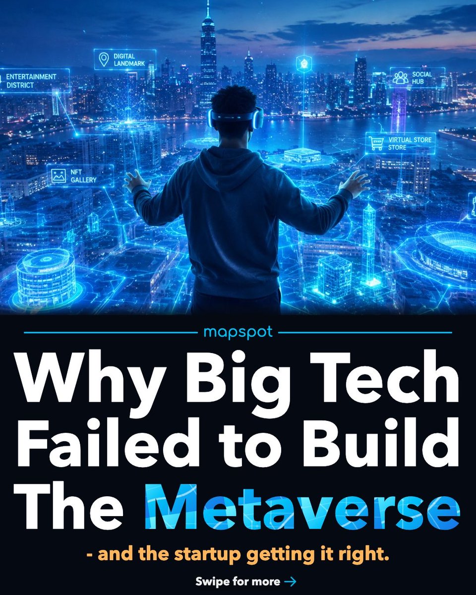 MapspotInc's tweet photo. Why big tech failed the Metaverse and what it REALLY is. Part 1 of 2 https://t.co/QnYKKrRg4m