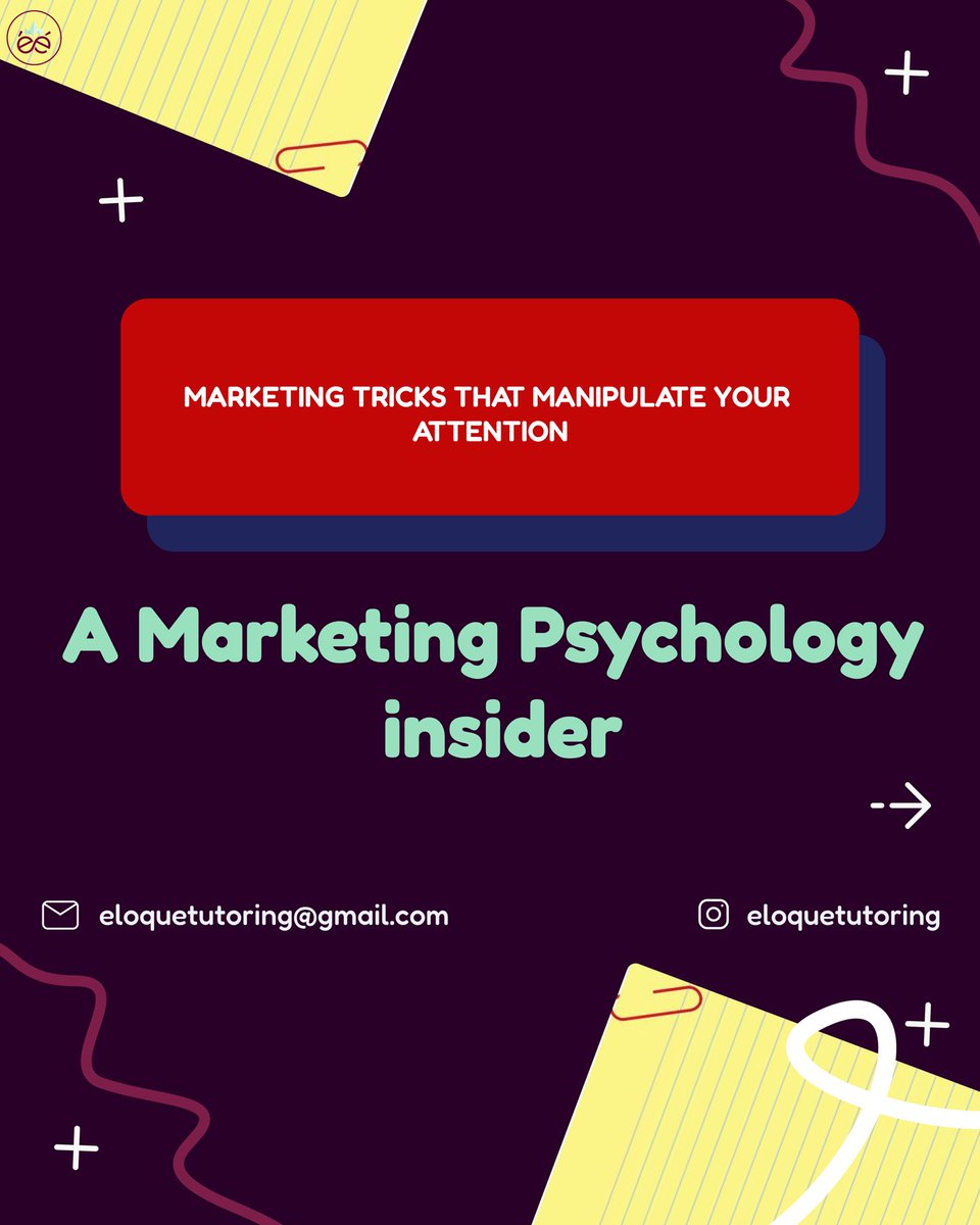 eloquetutoring's tweet photo. Secure your spot at éloque to learn more about the manipulative tricks used on you daily🧩
#tutor #marketing #psychology #tech https://t.co/hNdLJnChdj