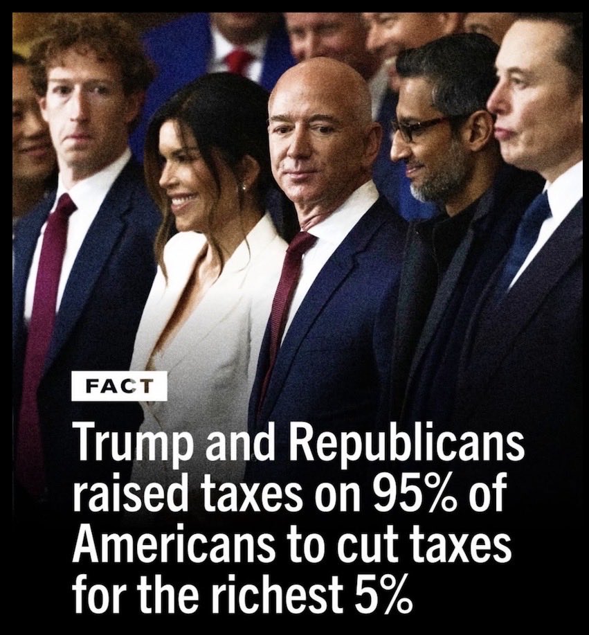 kangaroos991's tweet photo. Conservative lawmakers always cut tax
for their rich donors? Meanwhile they're also 'ideologically' opposed to 'funding' services for those who find it difficult to
provide 'basic' needs for their families? 

Raise a ✋ if you agree the #SuperRich should pay MORE tax? 🙋‍♂️#VoteBlue https://t.co/P9a9B850LK