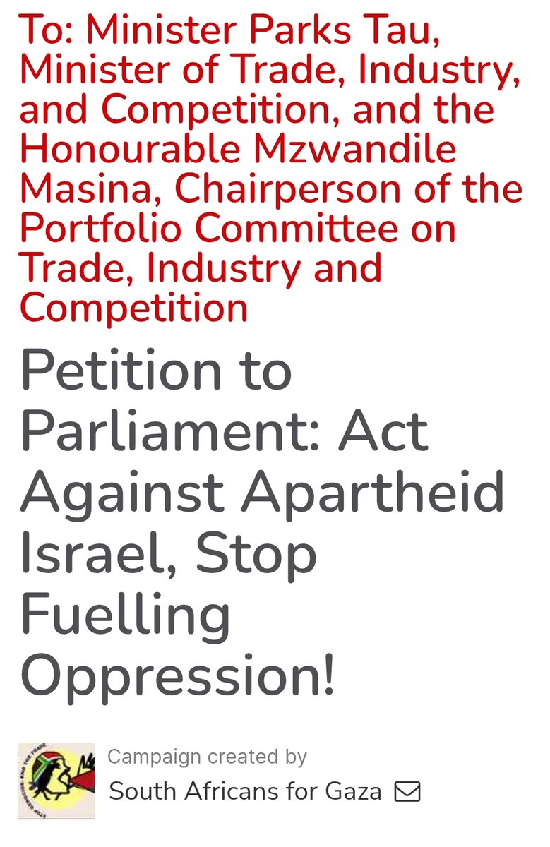 N_P_E_A's tweet photo. Please sign this petition to the South African government to end coal exports to the isr@el.

https://t.co/omVcrwJFAT https://t.co/ILxtpWhKq2
