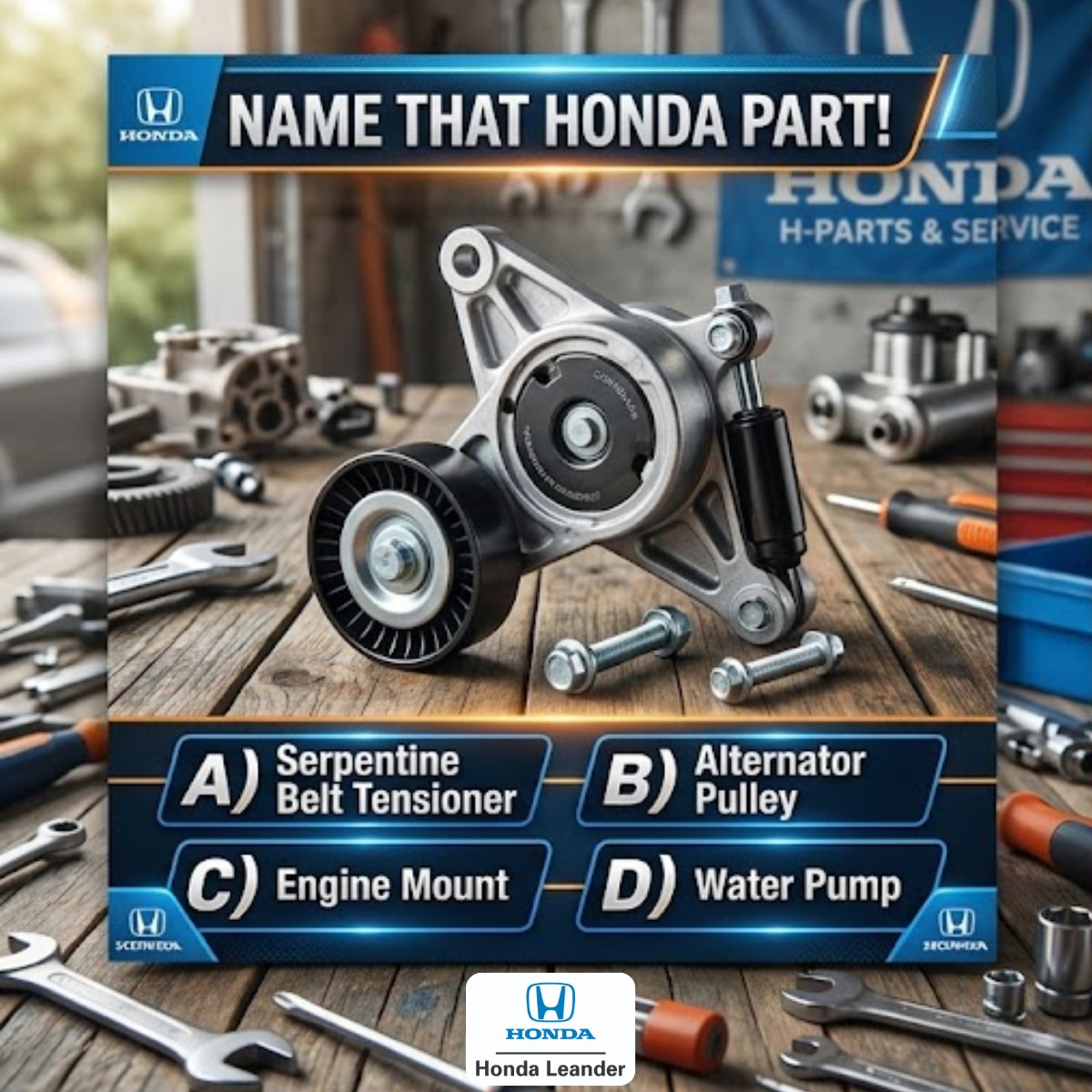 HondaLeander's tweet photo. Can you name this Honda Part? Put your answer in the comments! Answer revealed tomorrow! Stay tuned! #LeanderTX #Honda #HondaLeander #PenskeAutomotive https://t.co/yq64C9bDST