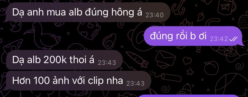 Dkman107's tweet photo. con này scam nha mn.
hỏi alb thì bảo 200k có 100 ảnh và video.mua xong thì chỉ có đúng 29 cái siêu chán siêu nhạt. ban đầu tui cũng nghi nó scam r nhưng công nhận là tui ngoo thật. quyết định xuống tiền call thì nó bảo 150k. chuyển xong thì nó kêu thêm 50 r im luôn https://t.co/RkOMU5wI4b