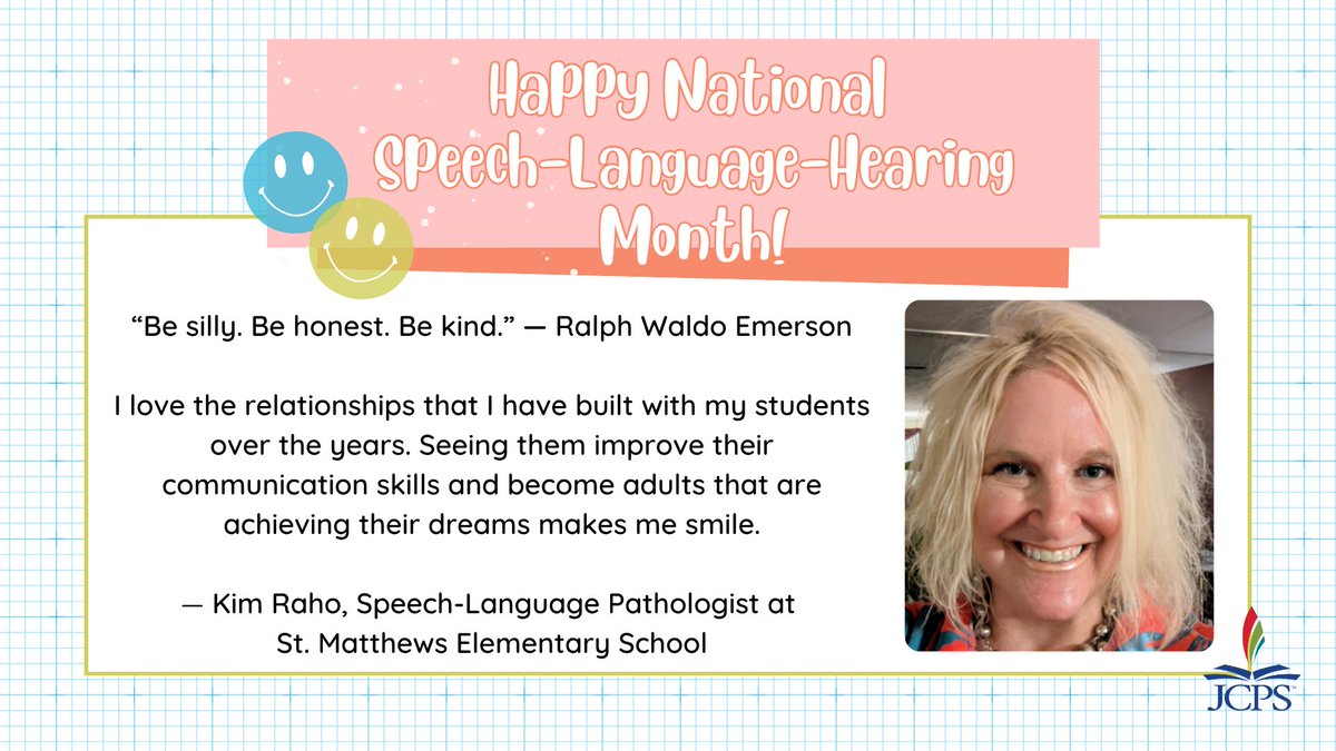 JCPSKY's tweet photo. 💬 HAPPY SPEECH-LANGUAGE-HEARING MONTH | Shoutout to the incredible professionals supporting students with communication disorders. Your work empowers voices, builds confidence, and changes lives. We’re grateful for everything you do, this month and always! #WeAreJCPS https://t.co/xmkrrniuJl