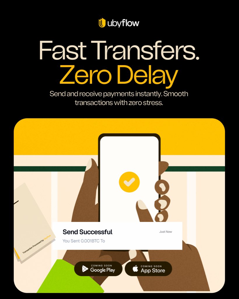 Ubyflow's tweet photo. Move money and digital assets with speed, ease, and confidence. Ubyflow is built for smooth payments, instant transfers, and stress-free transactions.

Coming soon.

#Ubyflow #FastTransfers #ZeroDelay #DigitalPayments #CryptoPayments https://t.co/9lgEQVSxeV