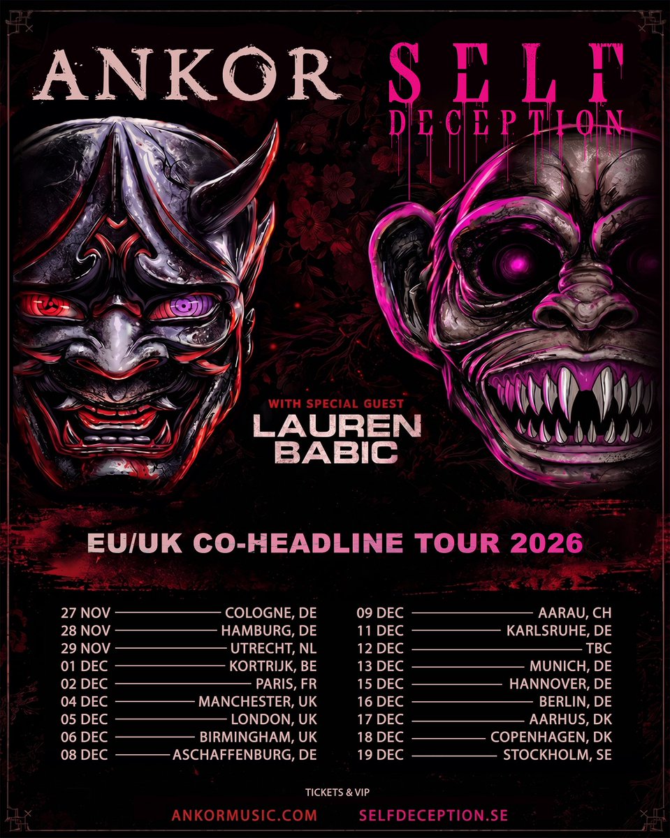 ankormusic's tweet photo. EUROPE &amp; UK, we’re coming for you this autumn! 🖤

We’re beyond excited to announce this tour bringing our UPCOMING album ‘I SEE RED’ across Europe &amp; the UK this fall 🌊

Tickets go on sale Friday, May 22 at 10AM CEST. 
ACOUSTIC + M&amp;G already available at https://t.co/jAl04TKwrE https://t.co/jImswlWna2