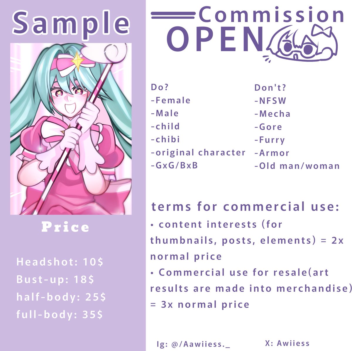Awiiess's tweet photo. OPEN COMMISSION!
Paypal and Indonesian E-wallet for payment!><
.
.
#opencommission #commissionopen #commission https://t.co/GRBX60LSTE