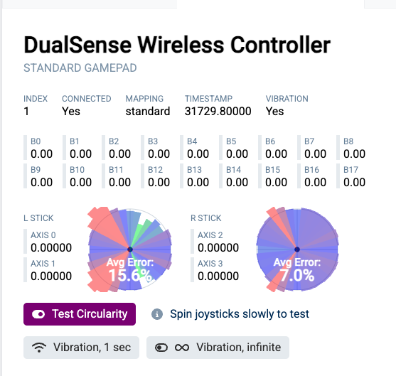 pad_plus's tweet photo. ドリフトしまくってたDualSenseのアナログスティックをTMRスティックに換装。

1枚目が換装前
2枚目が換装後

換装後は右スティックがちょっと範囲ぴったり気味な気はするけど悪くなさそう https://t.co/z4cwFb7avV