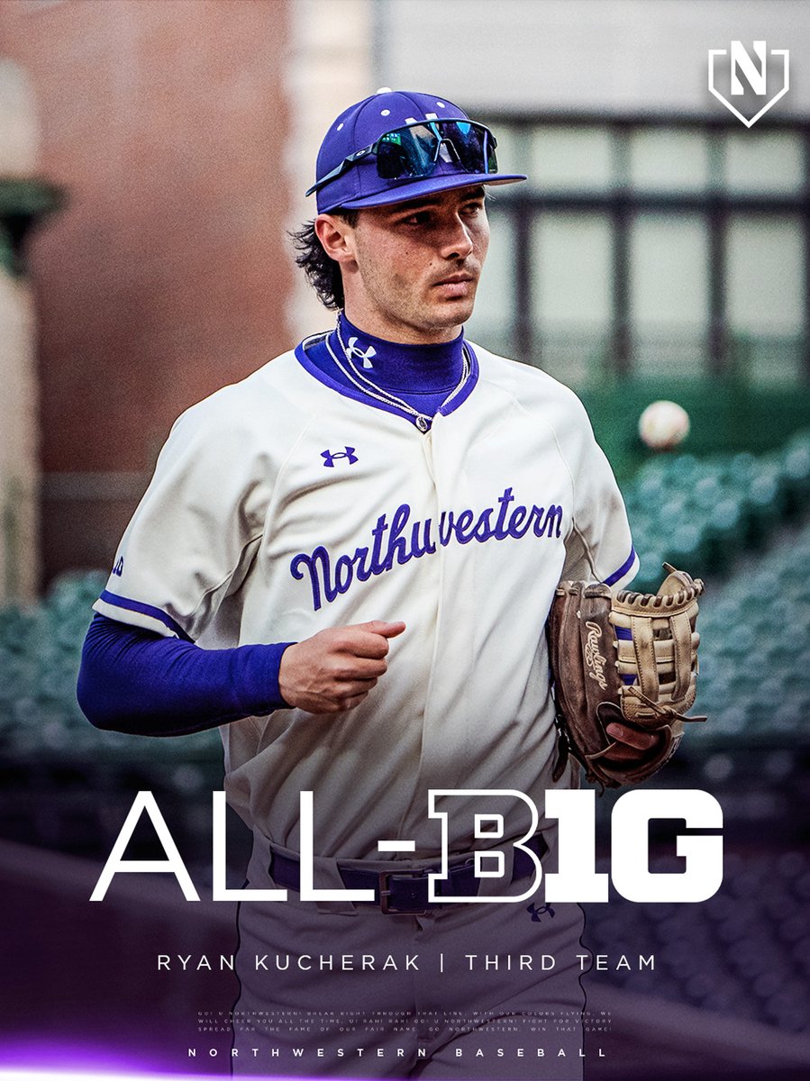 NUCatsBaseball's tweet photo. ALL-BIG TEN 🏅

@Ryankucherak receives Third Team All-Big Ten recognition! https://t.co/cU81xuEuC9