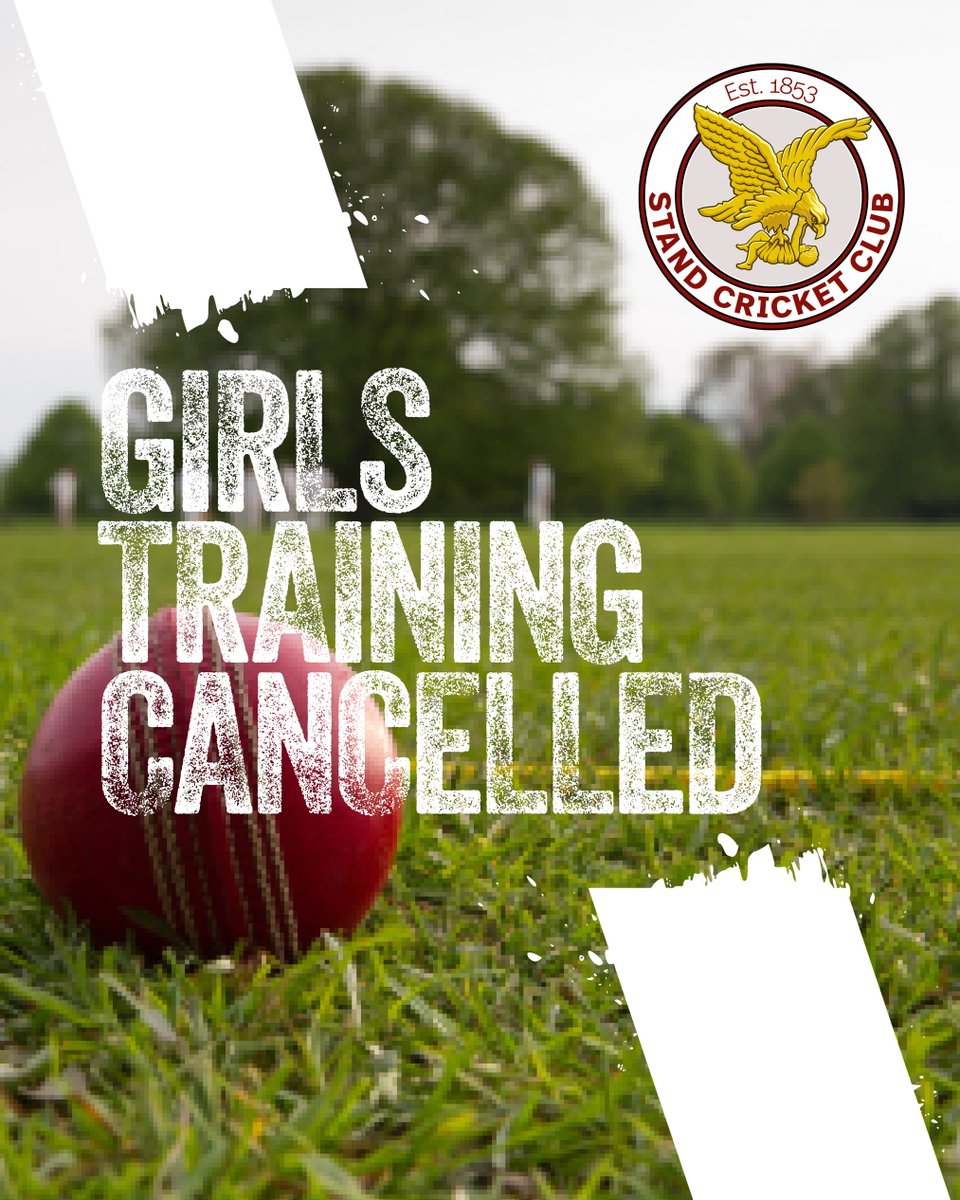 StandCricket's tweet photo. Because of the recent downpour we have had to cancel tonights Girl's Training. Sorry!
🌧️ https://t.co/yQNB1l0RHb