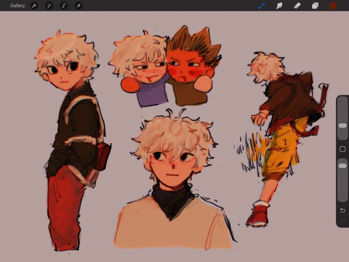 back to my roots.... #hxh //test of some brushes i made for procreate
