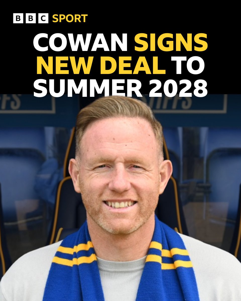 BBCShropSport's tweet photo. 🚨 BREAKING 🚨

Shrewsbury (head coach) - now manager Gavin Cowan signs new deal keeping him at Salop until Summer 2028

And...

Dave Edwards and Jamie Haynes also sign new deals!

More on 📻 @BBCShropSport 96fm https://t.co/avXKO0xx5o