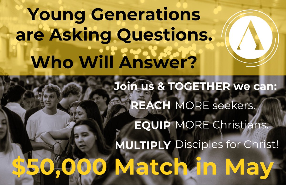 apologeticsinc's tweet photo. Reach seekers & skeptics with the gift of the Gospel TODAY. 

This month, your impact will double, dollar for dollar. Give once or monthly (from $15/mo) and be matched for a year. 

25 NEW donors help us unlock a $10k bonus gift! So far, we’ve raised $20k and have partnered with 4 new donors.

Let's reach, equip, and multiply together! Visit https://t.co/M6DbzItN2c to learn more.