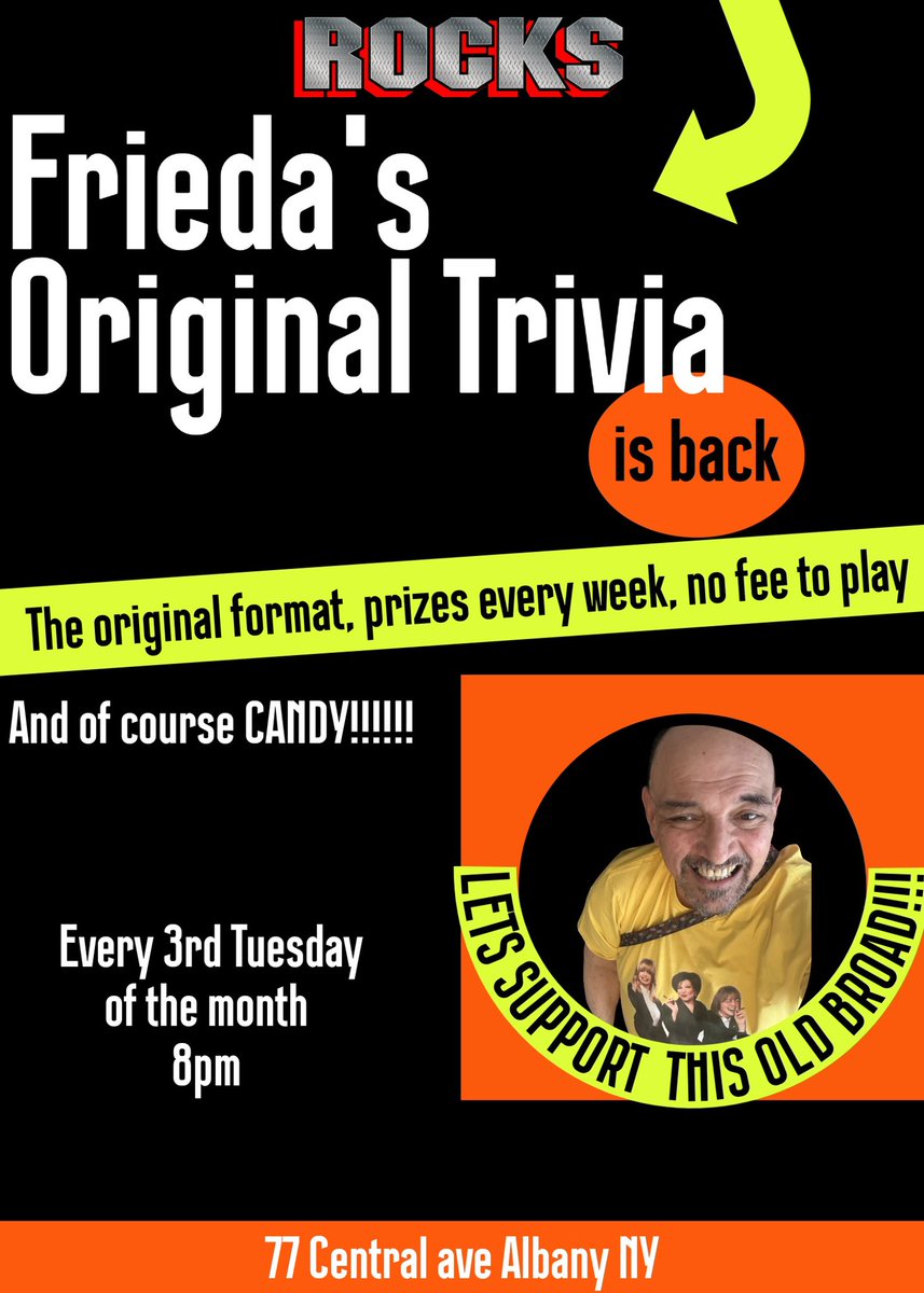 Rocks77's tweet photo. Tonight at #ROCKS77 it’s TRIVIA w/ @friedamunchon #FreetoPlay https://t.co/6kGezB0Tgz
