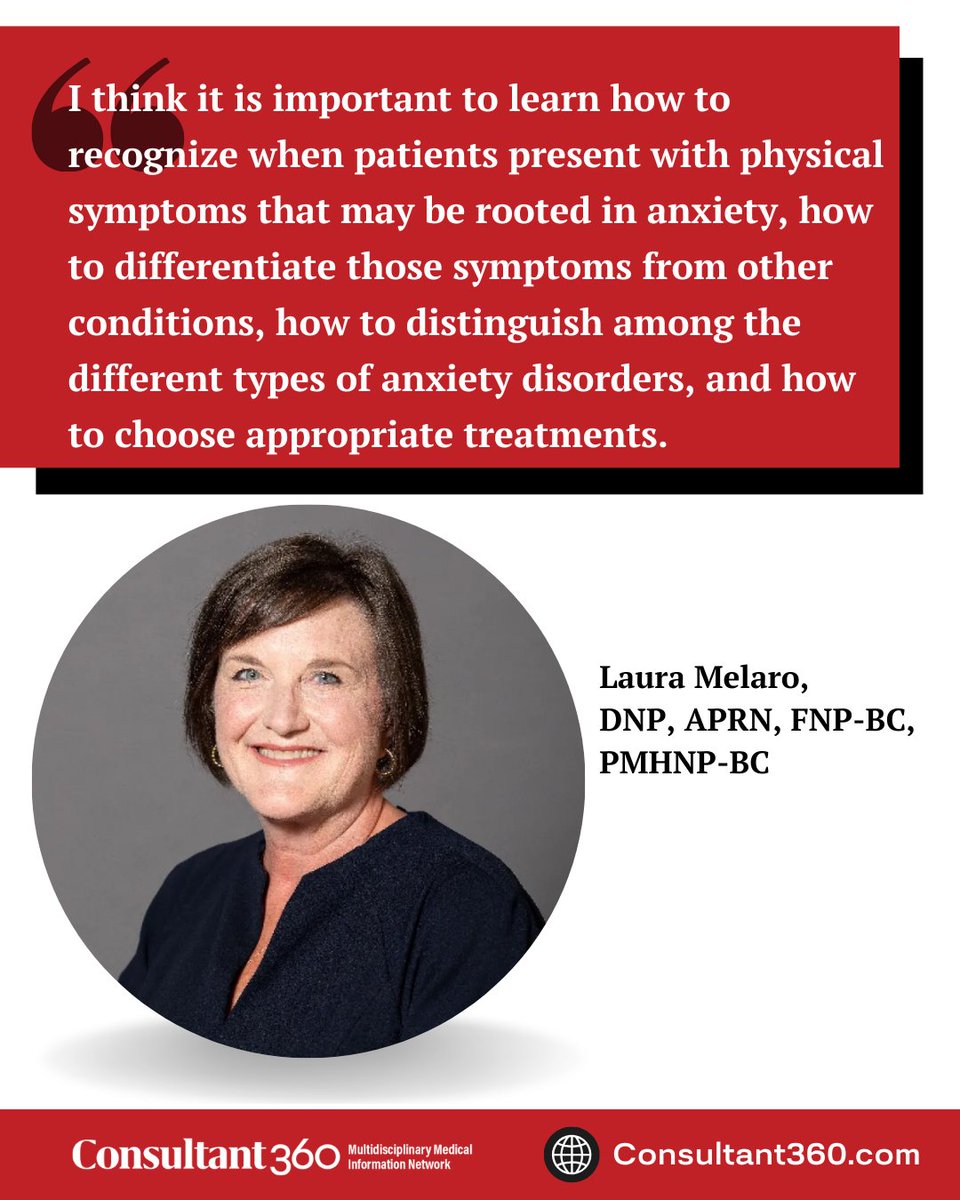 Consultant360's tweet photo. In this PUPC recap, Laura Melaro, DNP, APRN, FNP-BC, PMHNP-BC, shares clinical pearls on identifying anxiety disorders, trauma-related presentations, and treatment considerations.
Read more: https://t.co/w91oZdWqXS
#PrimaryCare #MentalHealth #AnxietyDisorders #PUPC https://t.co/VgI9kcrQ94
